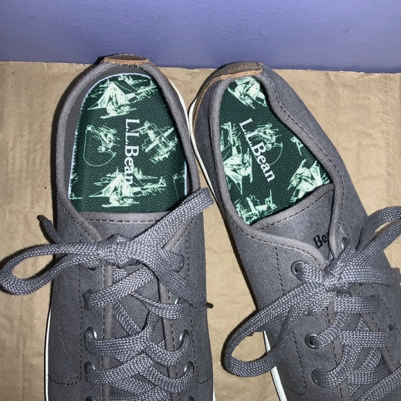 LL Bean Campside Shoes Sneakers Men's Size 10.5 Gray canvas Casual Lace Up - Picture 2 of 7